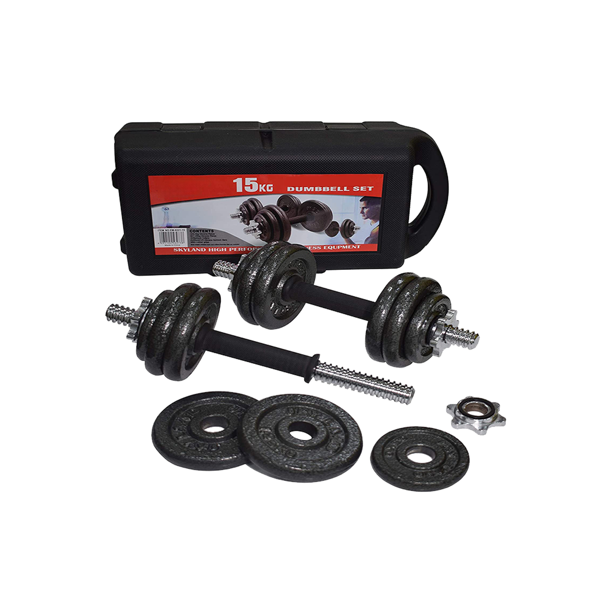 Dumbbells 15Kg Black With Case