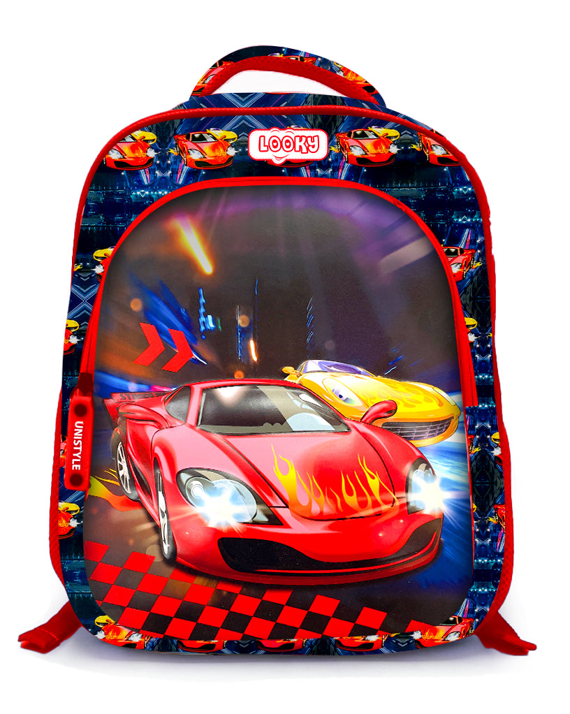 Backpack 16" 2Zips Visual Bomb 3D Fabric Satin Waterproof Patterns Boys S