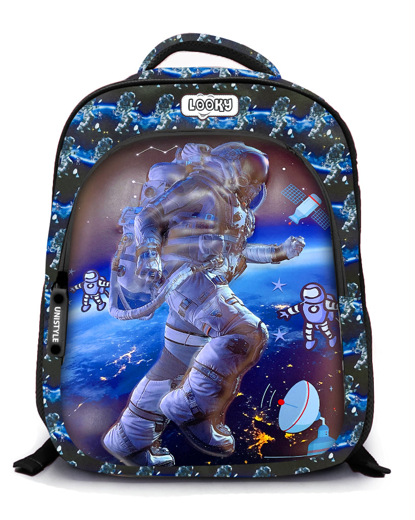 Backpack 16" 2Zips Visual Bomb 3D Fabric Satin Waterproof Patterns Boys S