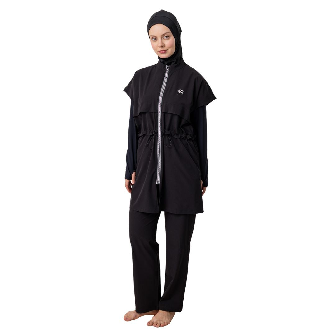 Pascal Lycra Long Sleeve Hijab Swimsuit – Black