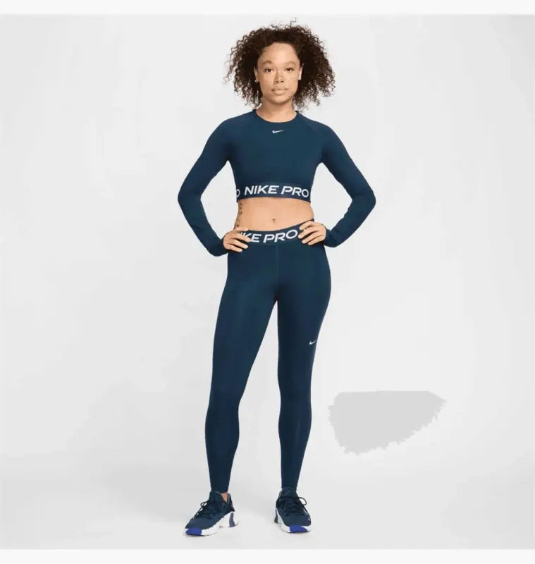 Nike Pro Women'S Mid-Rise Mesh-Panelled Leggings