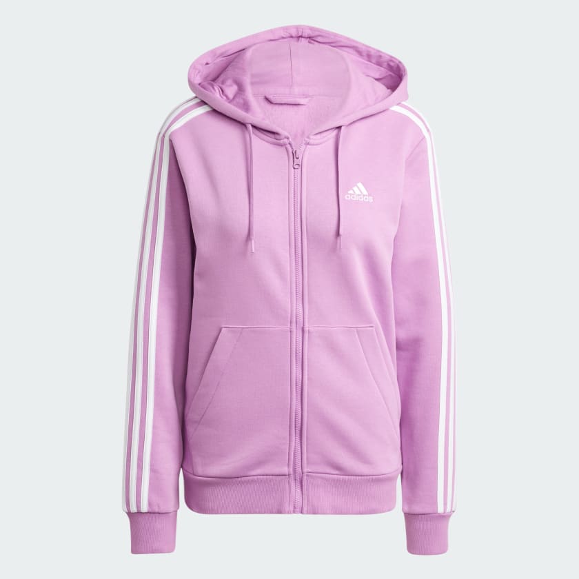 Essentials 3-Stripes Full-Zip Fleece Hoodie