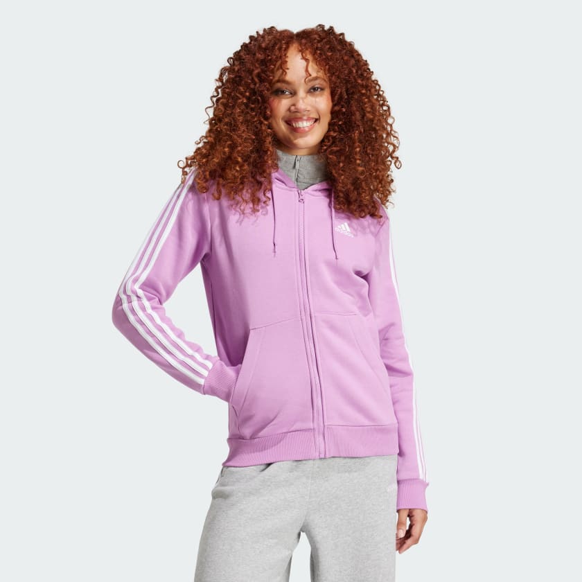 Essentials 3-Stripes Full-Zip Fleece Hoodie