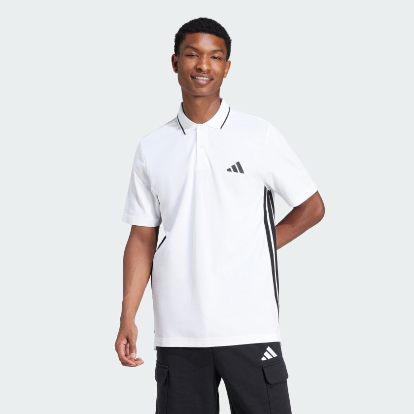 Essentials 3-Stripes Piqué Polo Shirt