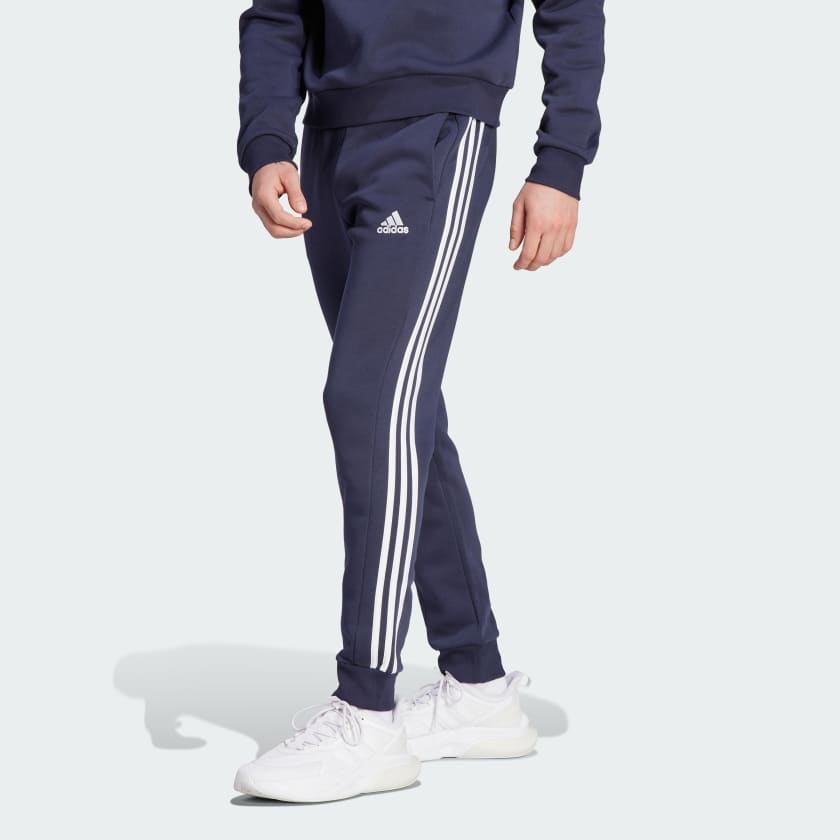 Essentials Fleece 3-Stripes Tapered Cuff Joggers