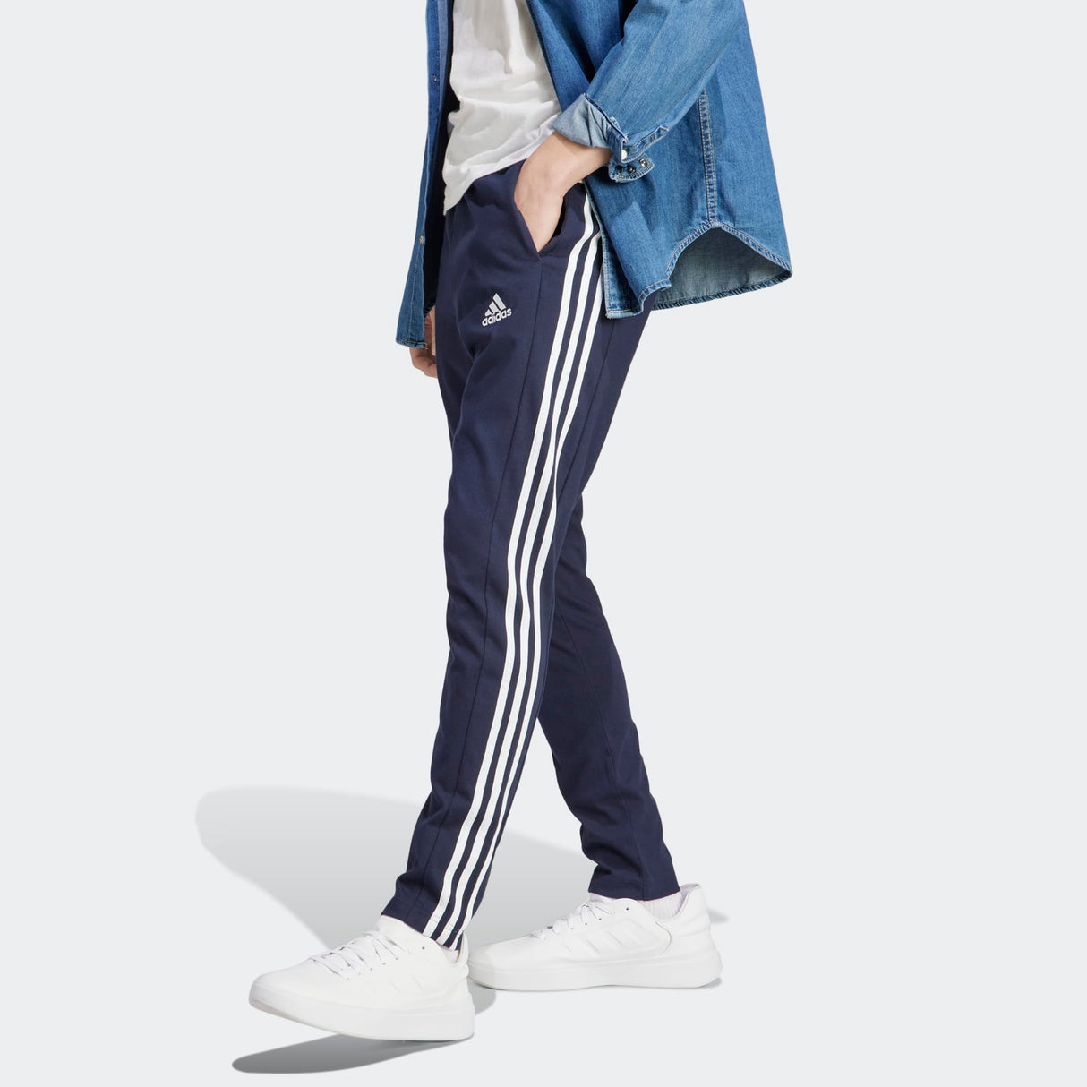Essentials Single Jersey Tapered Open Hem 3-Stripes Joggers
