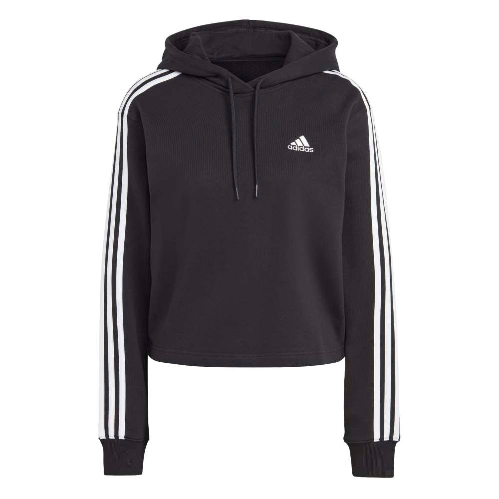 Essentials 3-Stripes French Terry Crop Hoodie