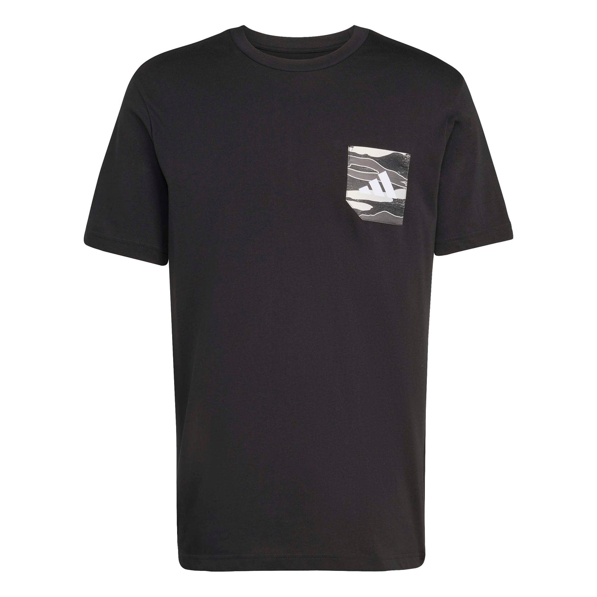 CAMO WOVEN POCKET PRINTED T-SHIRT