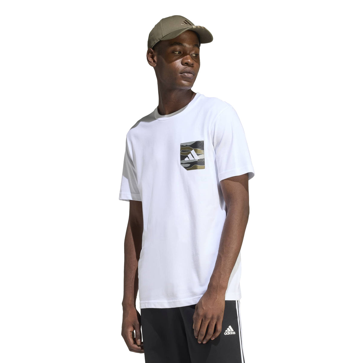 CAMO WOVEN POCKET PRINTED T-SHIRT