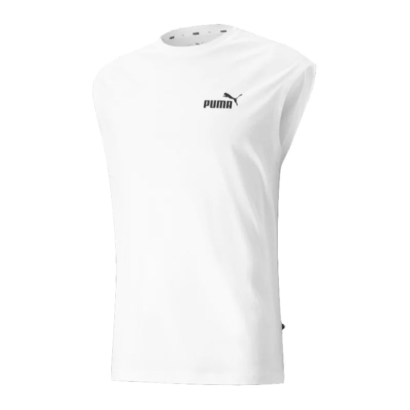 تي شيرت ESS بدون أكمام باللون الأبيض