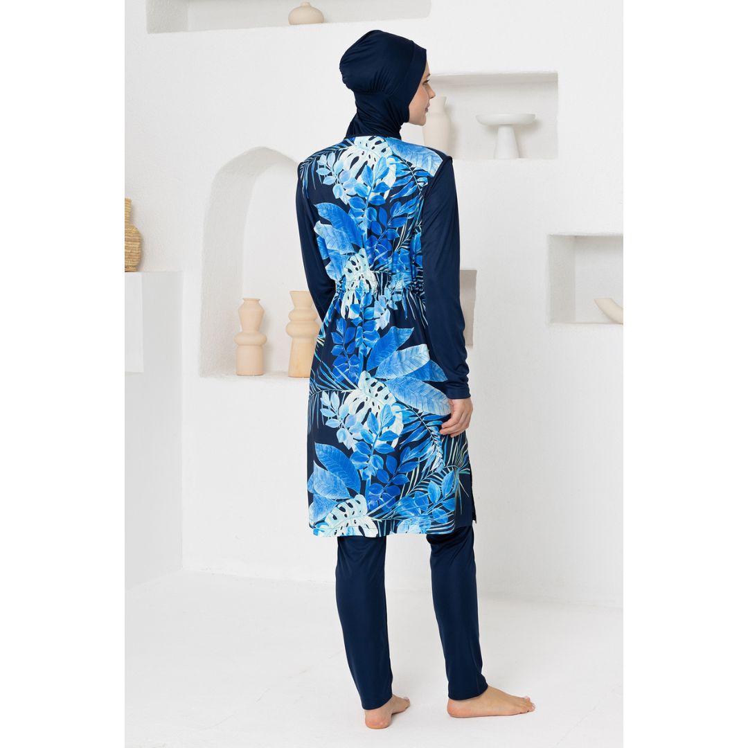 Estelle Gilet Long Sleeve Hijab Swimsuit – Dark Navy Blue