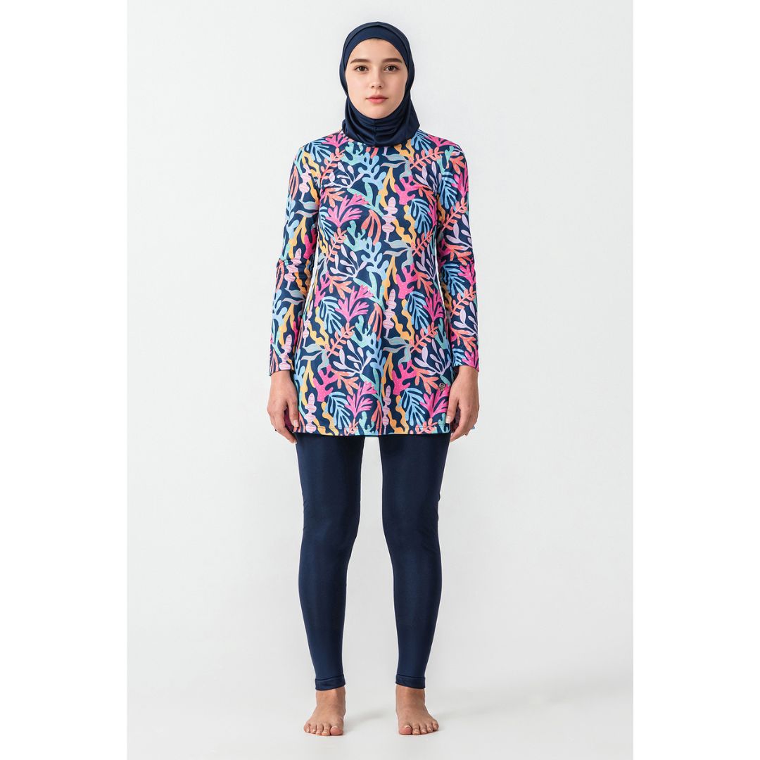 Grandson Lycra Long Sleeve Hijab Swimsuit – Dark Navy Blue