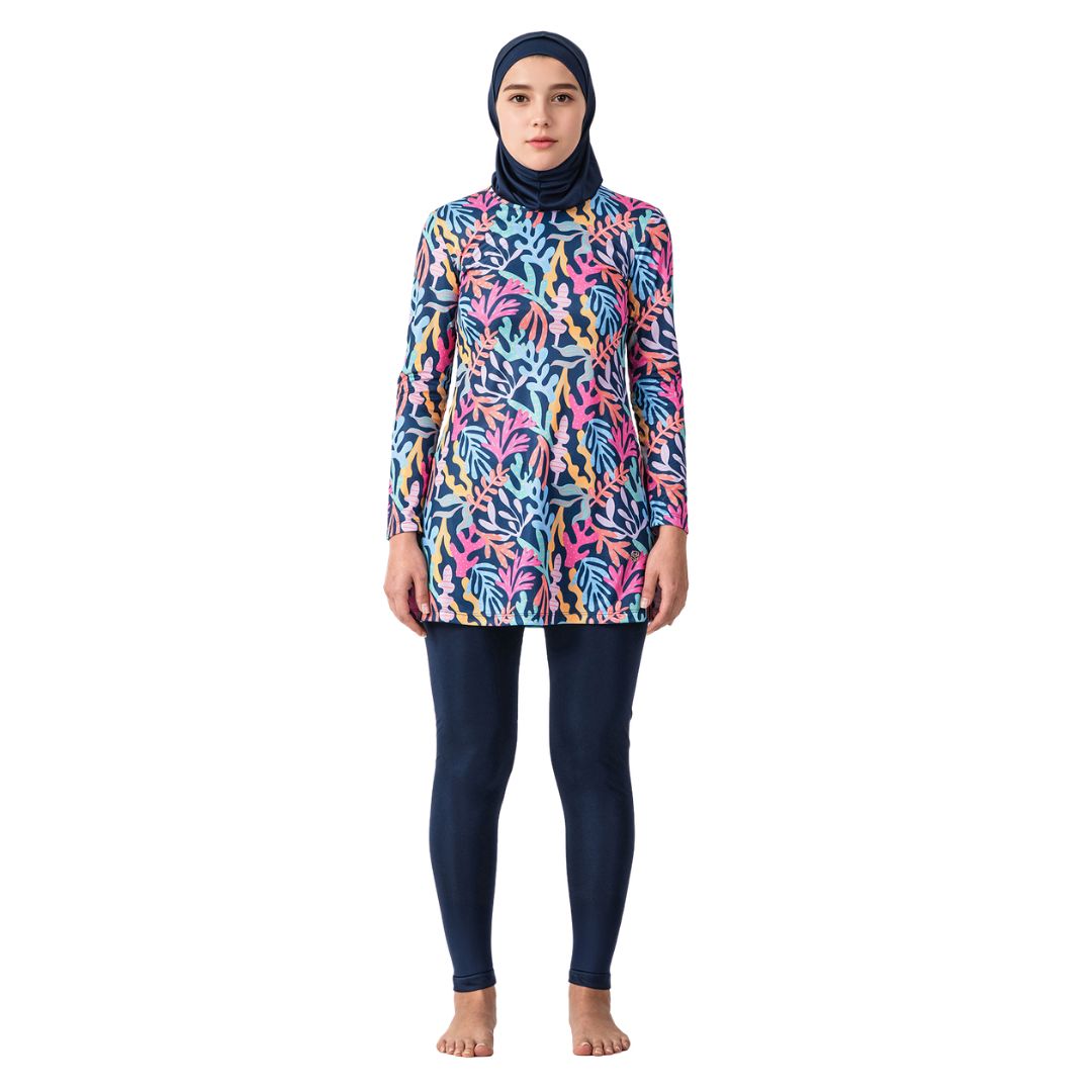 Grandson Lycra Long Sleeve Hijab Swimsuit – Dark Navy Blue