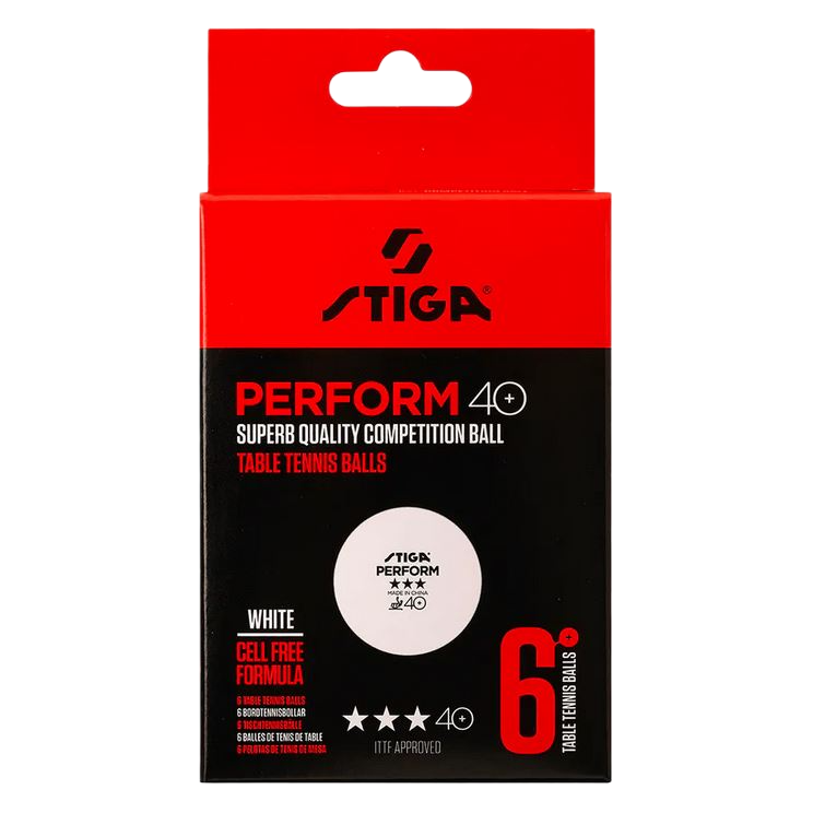 Perform 3 Star 6 White Table Tennis Ball Pack