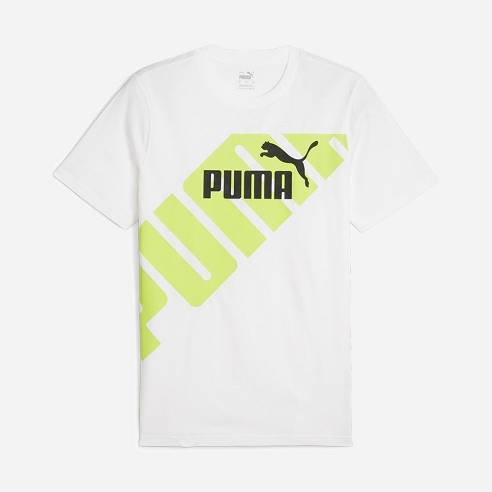 تي شيرت PUMA POWER جرافيكي PUMA أبيض ليموني S