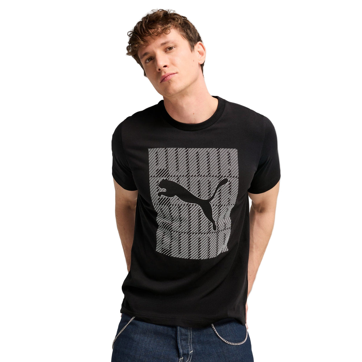 Graphics Multiple Cat Logo Tee Men