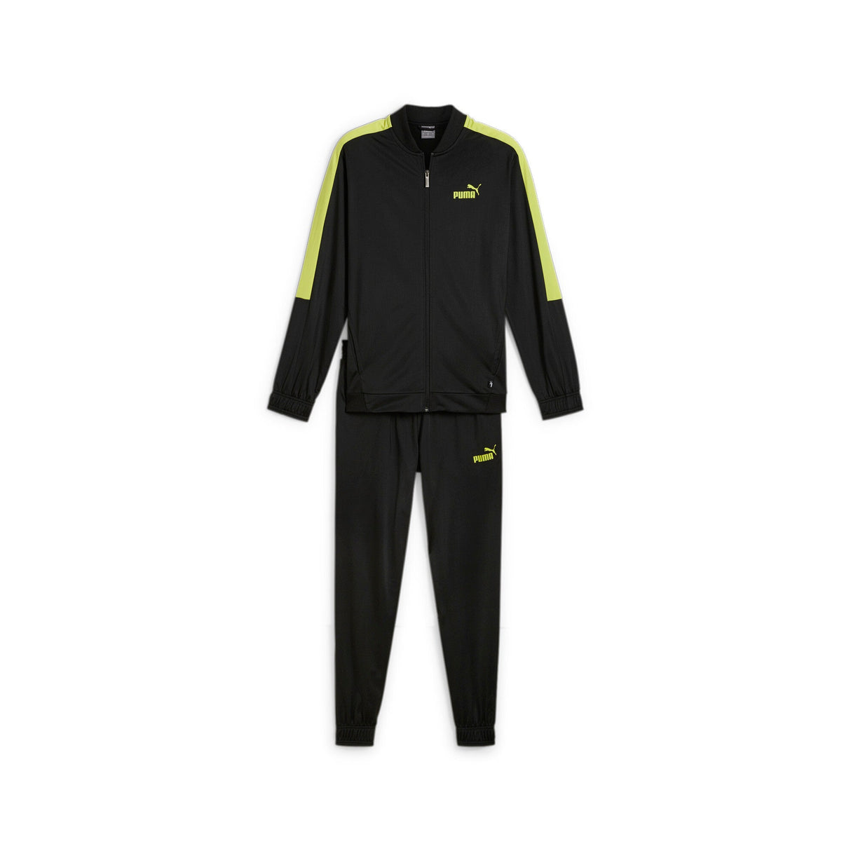 بدلة بيسبول تريكو من PUMA باللون الأسود الليموني