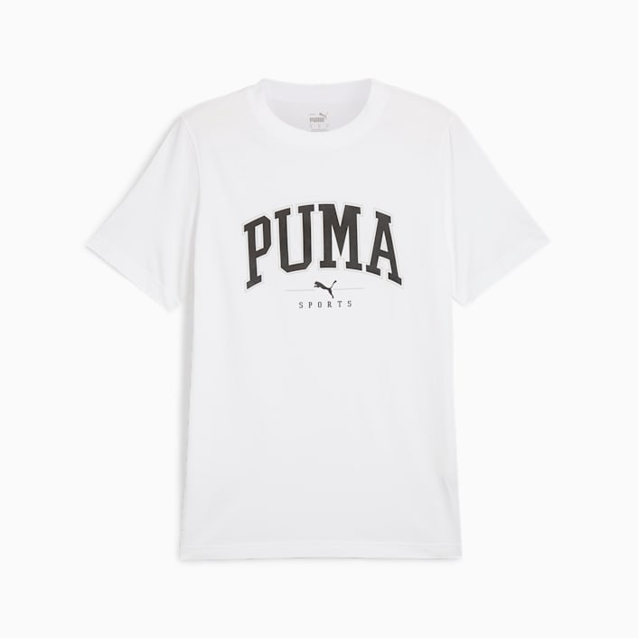 تي شيرت PUMA SQUAD كبير الحجم برسومات PUMA باللون الأبيض