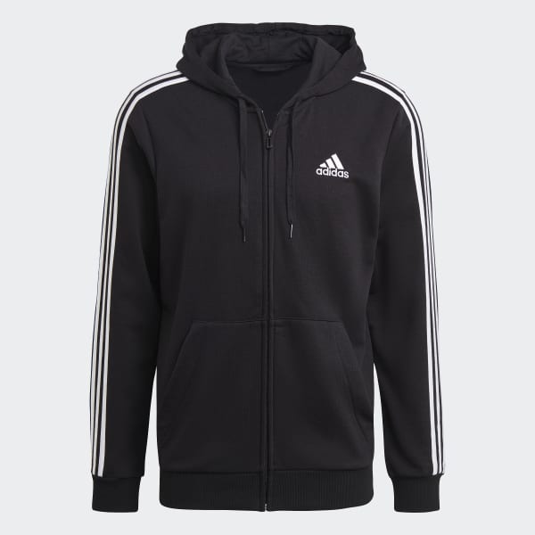 Essentials French Terry 3-Stripes Full-Zip Hoodie