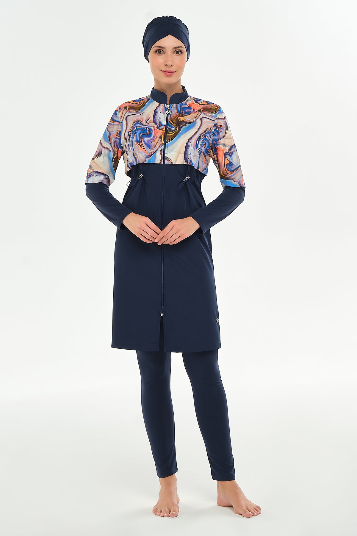 بدلة سباحة نسائية من Adasea باللون الأزرق الداكن