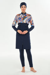 بدلة سباحة نسائية من Adasea باللون الأزرق الداكن