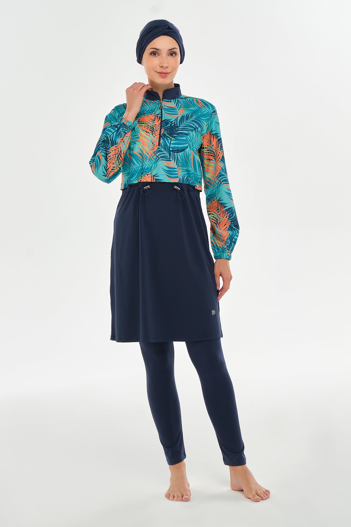 بدلة سباحة نسائية من Adasea باللون الأزرق الداكن