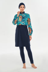 بدلة سباحة نسائية من Adasea باللون الأزرق الداكن