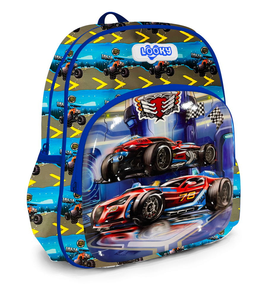 Backpack 12" 2Zips 3D Design Patterns Boys S