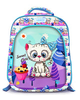 Backpack 16" 2Zips Visual Bomb 3D Fabric Satin Waterproof Girls Design