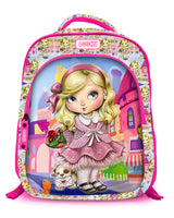 Backpack 16" 2Zips Visual Bomb 3D Fabric Satin Waterproof Girls Design