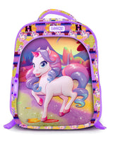 Backpack 16" 2Zips Visual Bomb 3D Fabric Satin Waterproof Girls Design