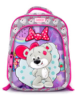 Backpack 16" 2Zips Visual Bomb 3D Fabric Satin Waterproof Girls Design