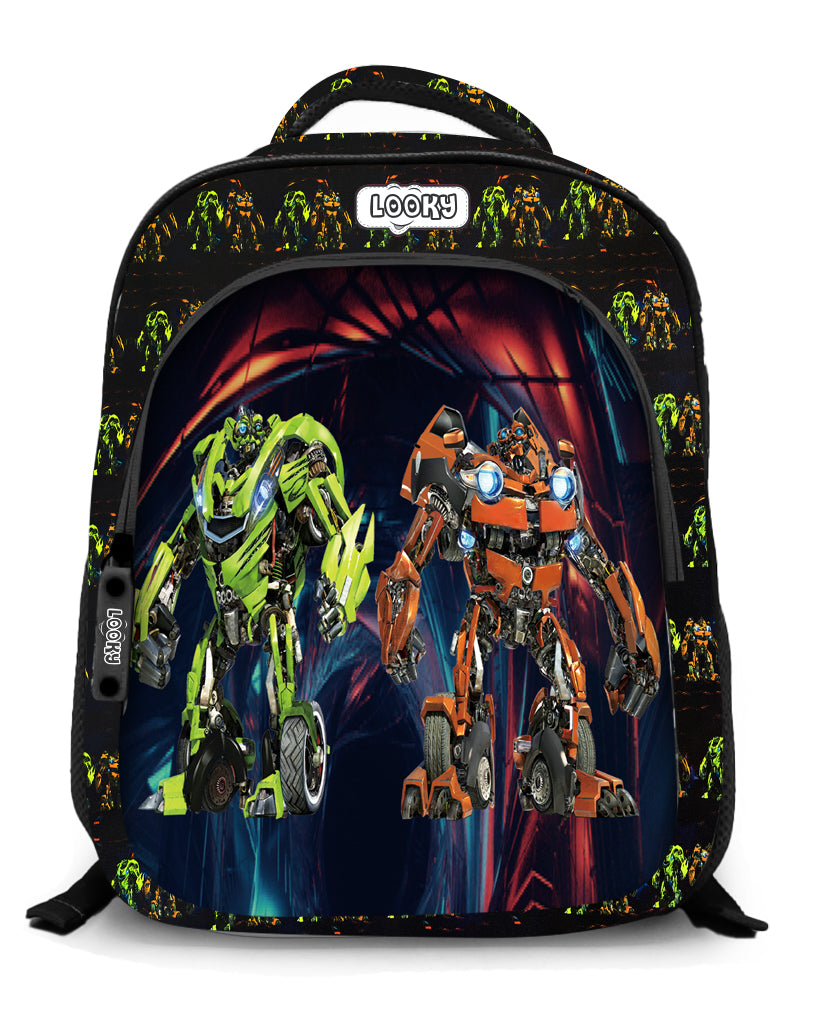 Backpack 16" 2Zips Visual Bomb 3D Fabric Satin Waterproof Patterns Boys S