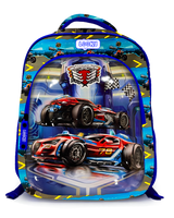 Backpack 16" 2Zips Visual Bomb 3D Fabric Satin Waterproof Patterns Boys S