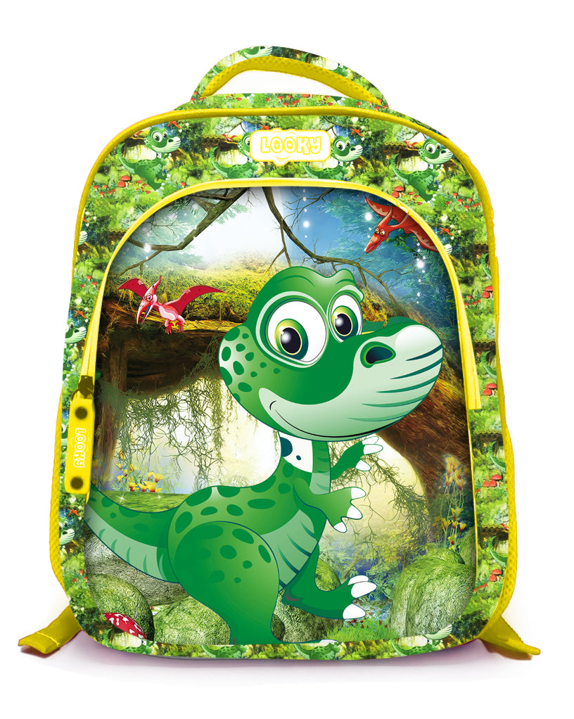 Backpack 16" 2Zips Visual Bomb 3D Fabric Satin Waterproof Patterns Boys S