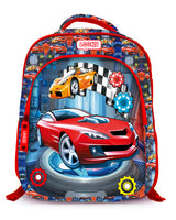 Backpack 16" 2Zips Visual Bomb 3D Fabric Satin Waterproof Patterns Boys S