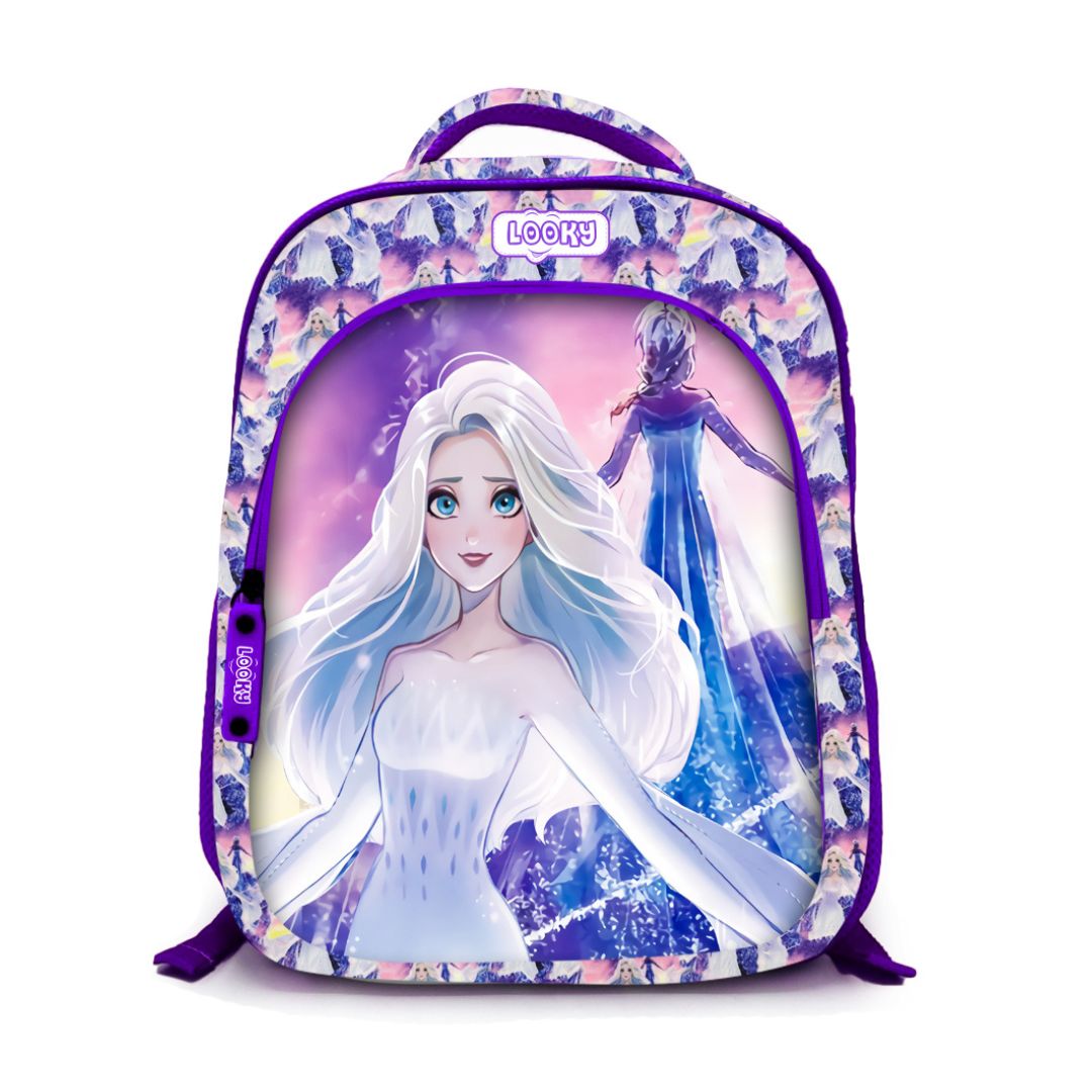 Backpack 16" 2Zips Visual Bomb 3D Fabric Satin Waterproof Girls Design
