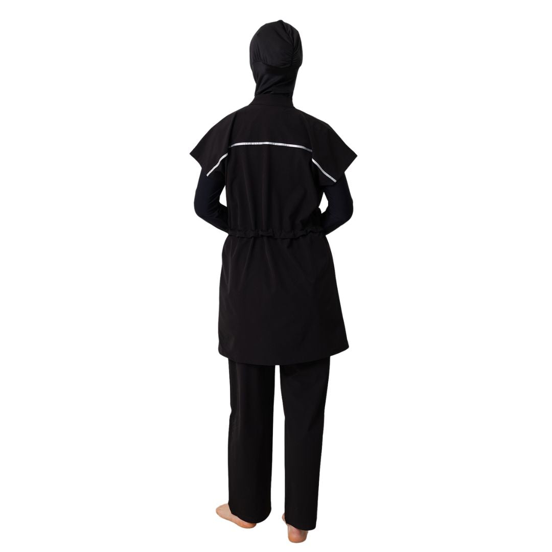 Pascal Lycra Long Sleeve Hijab Swimsuit – Black
