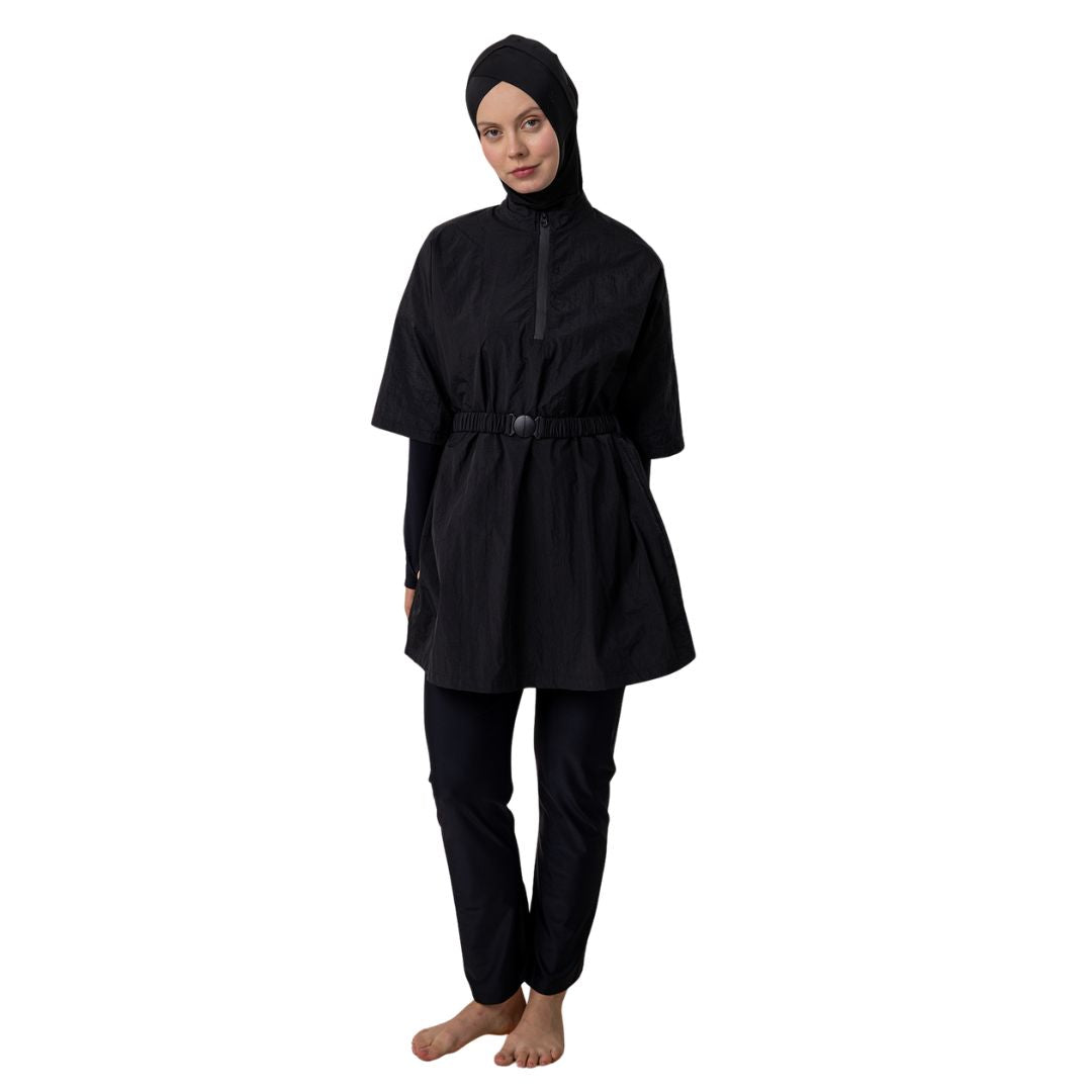 Joyce Gilet Long Sleeve Hijab Swimsuit – Black
