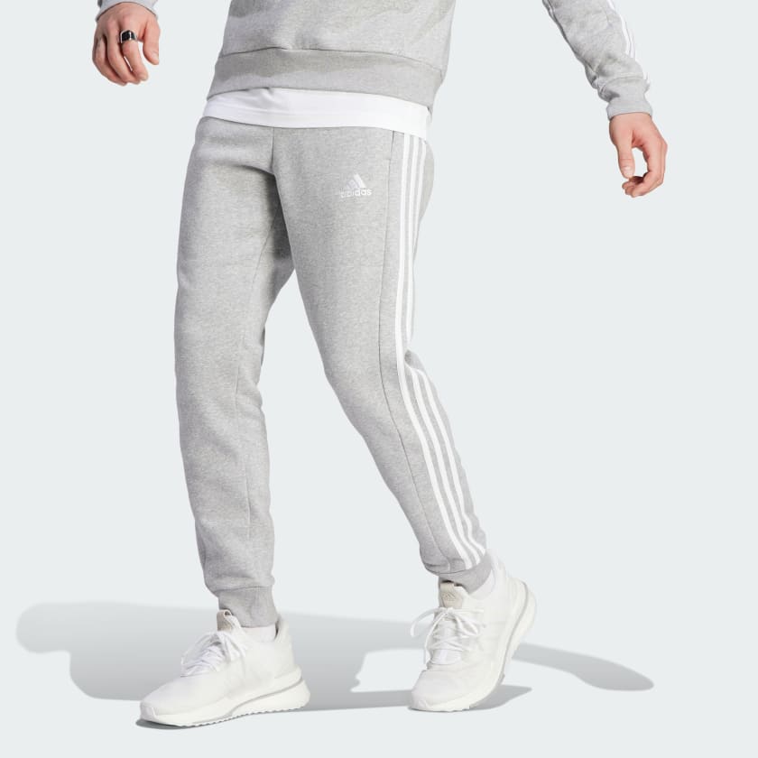 Essentials Fleece 3-Stripes Tapered Cuff Joggers