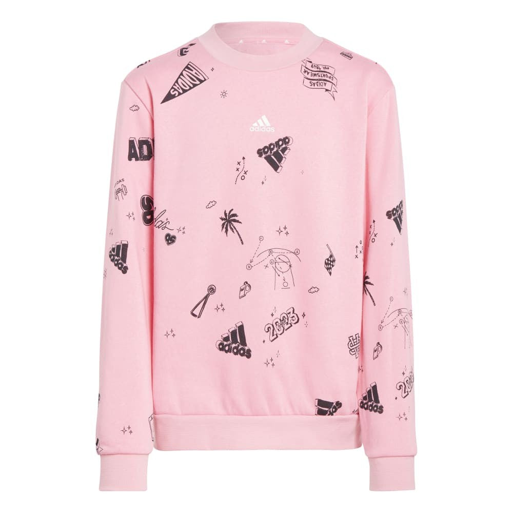 Brand Love Allover Print Crew Sweatshirt Kids