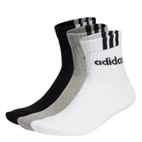 3-Stripes Linear Half-Crew Cushioned Socks 3 Pairs