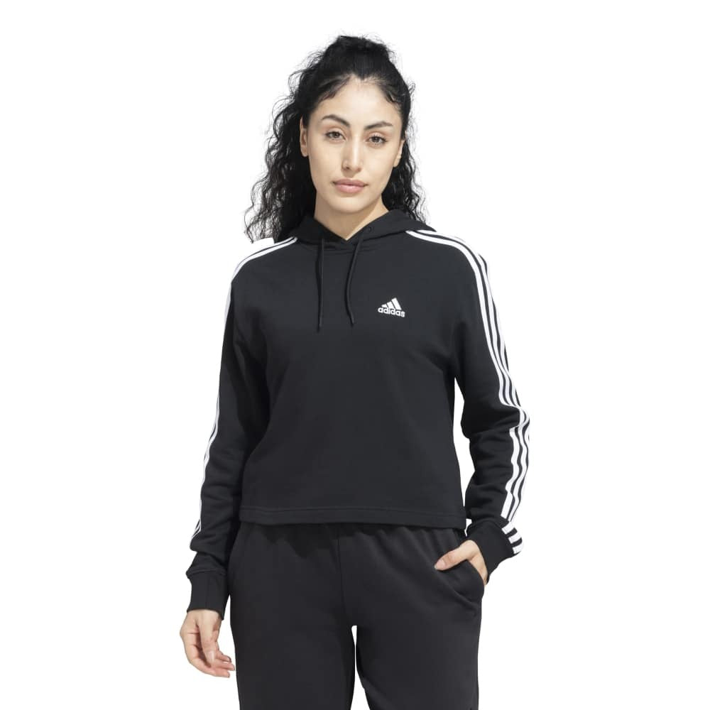 Essentials 3-Stripes French Terry Crop Hoodie
