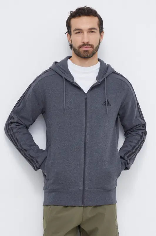 Essentials French Terry 3-Stripes Full-Zip Hoodie