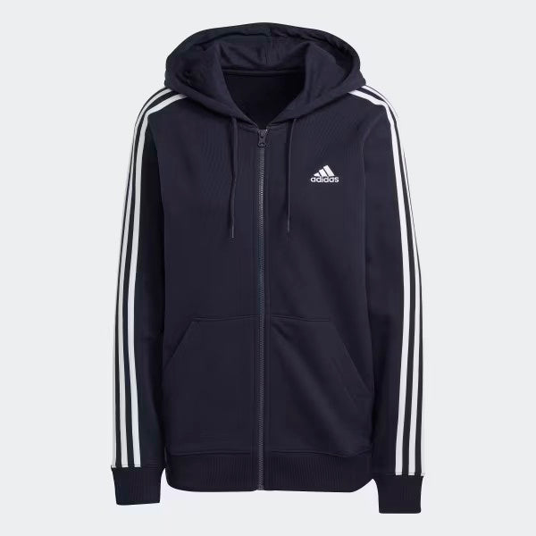 Essentials 3-Stripes French Terry Regular Full-Zip Hoodie