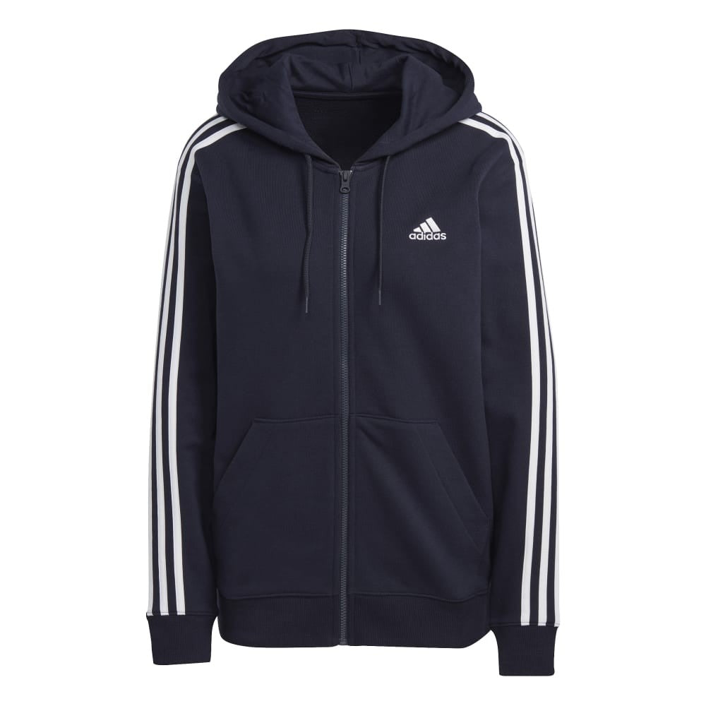 Essentials 3-Stripes French Terry Regular Full-Zip Hoodie