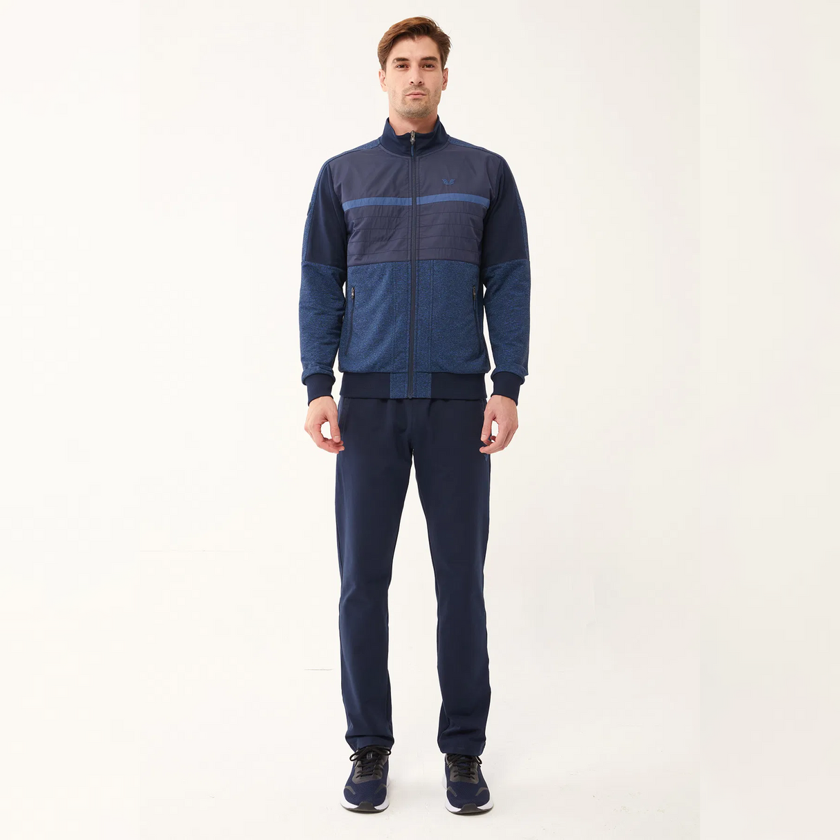 Bilcee Men'S Knitted Tracksuit With Woven Detail 1674