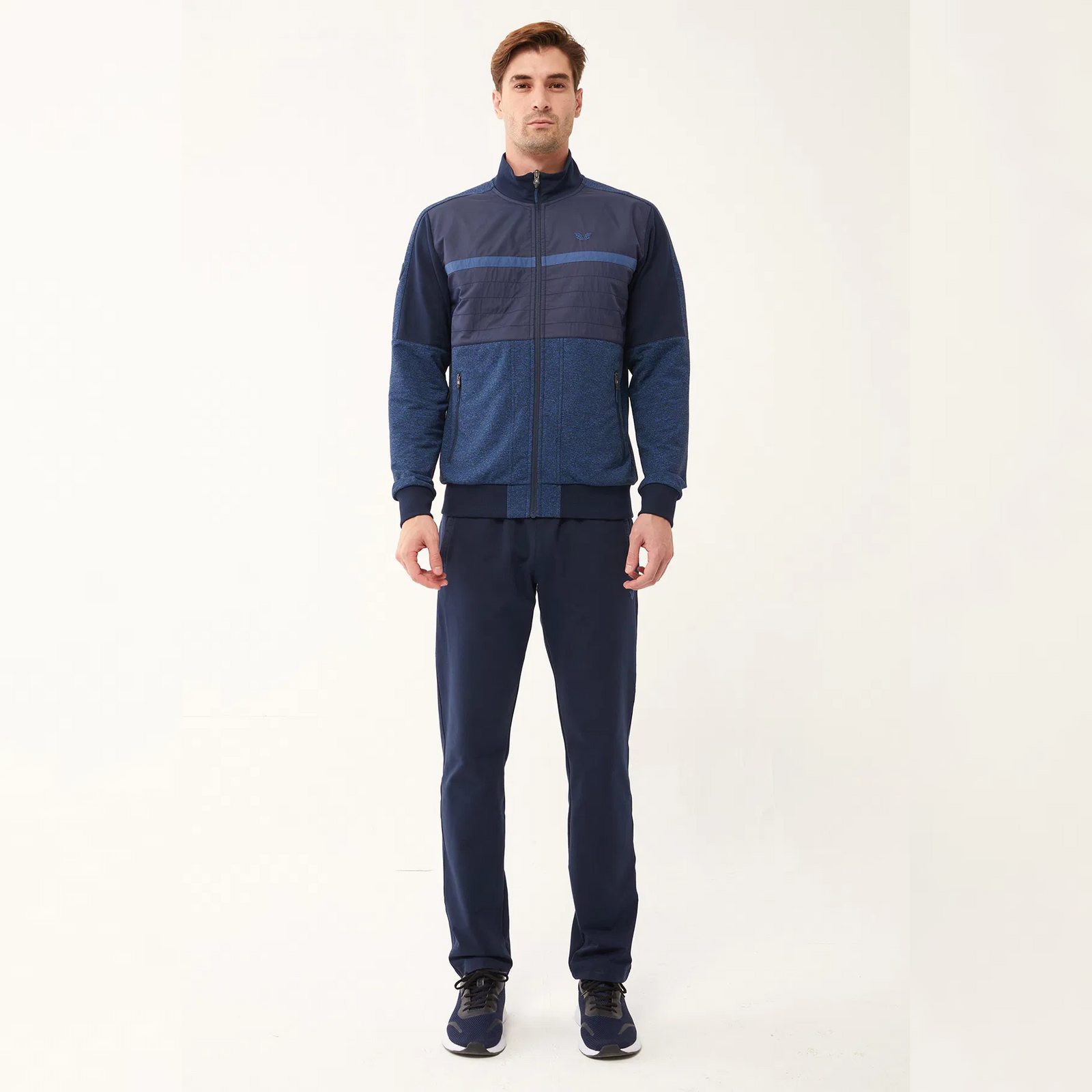 Bilcee Men's Knitted Tracksuit with Woven Detail 1674