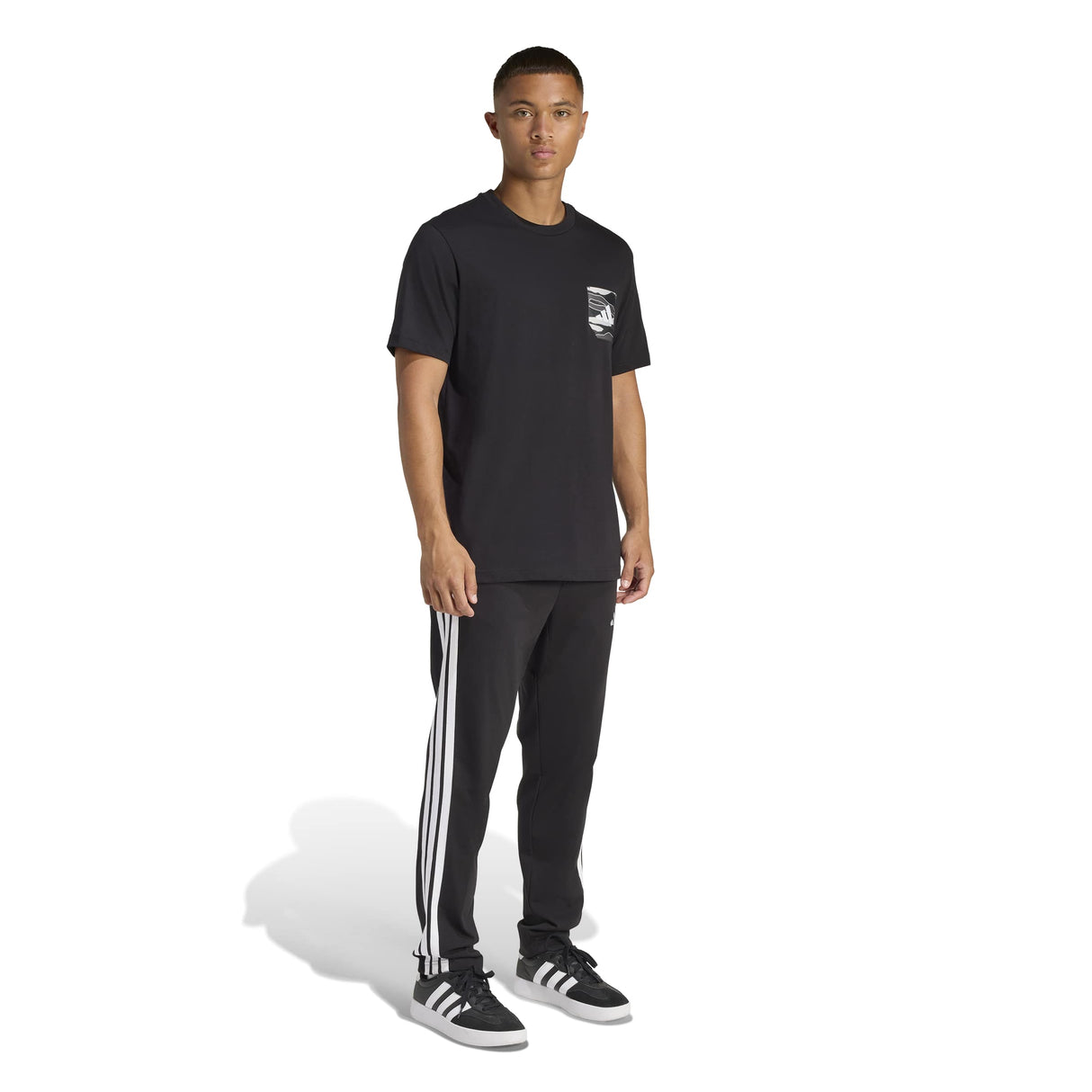 CAMO WOVEN POCKET PRINTED T-SHIRT