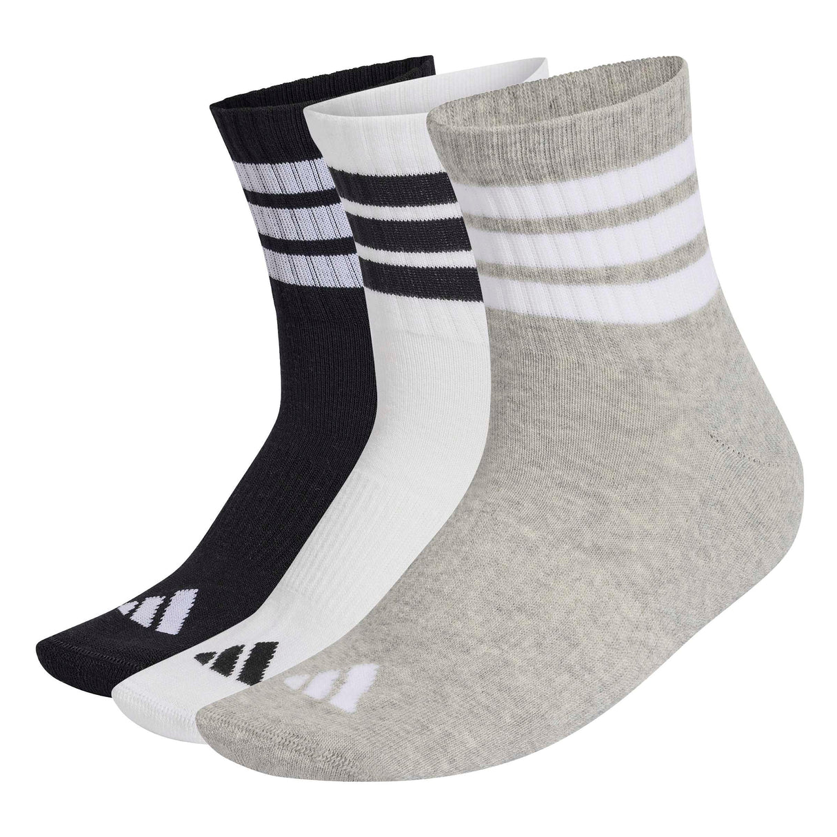 3-Stripes Cushioned Sportswear Mid-Cut Socks 3 Pair Pack